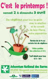 C'est le Printemps ! Des végétaux pour tous les goûts. Du 2 au 3 avril 2016 à Nogent sur Vernisson. Loiret.  10H00